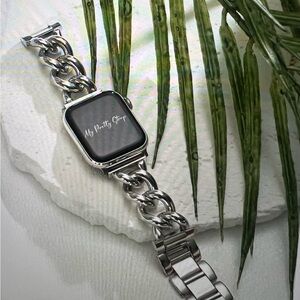 Silver Chain Link Smartwatch Bracelet Band - Unbranded